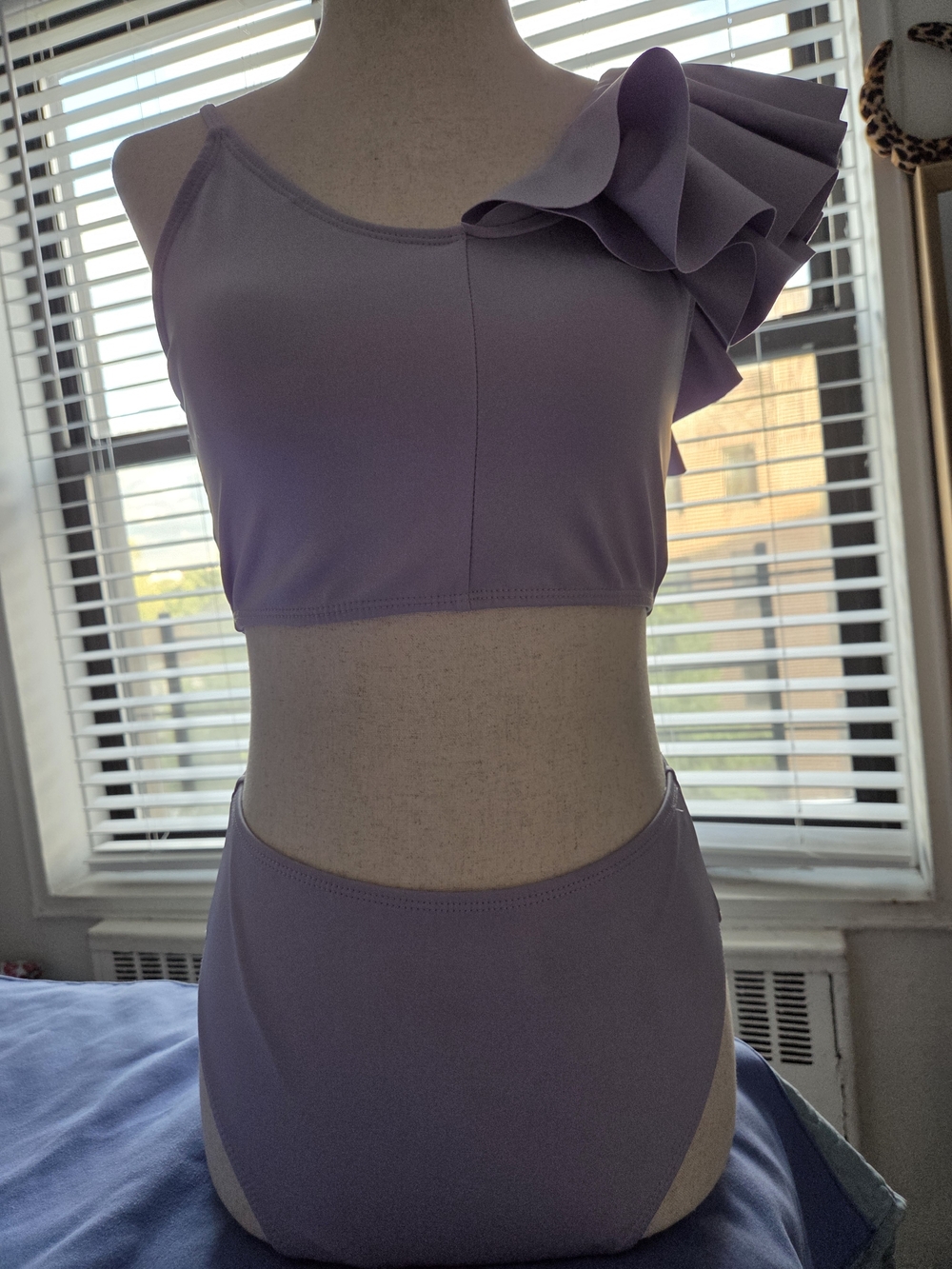 Habitual Lavender Ruffle One-Shoulder Kids Bikini Set